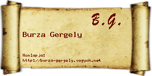 Burza Gergely névjegykártya